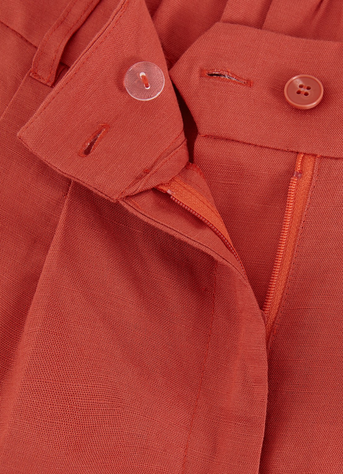 Phase Eight Lottie high waist loose fit pantalon in linnenblend - detail 8 roodbruin