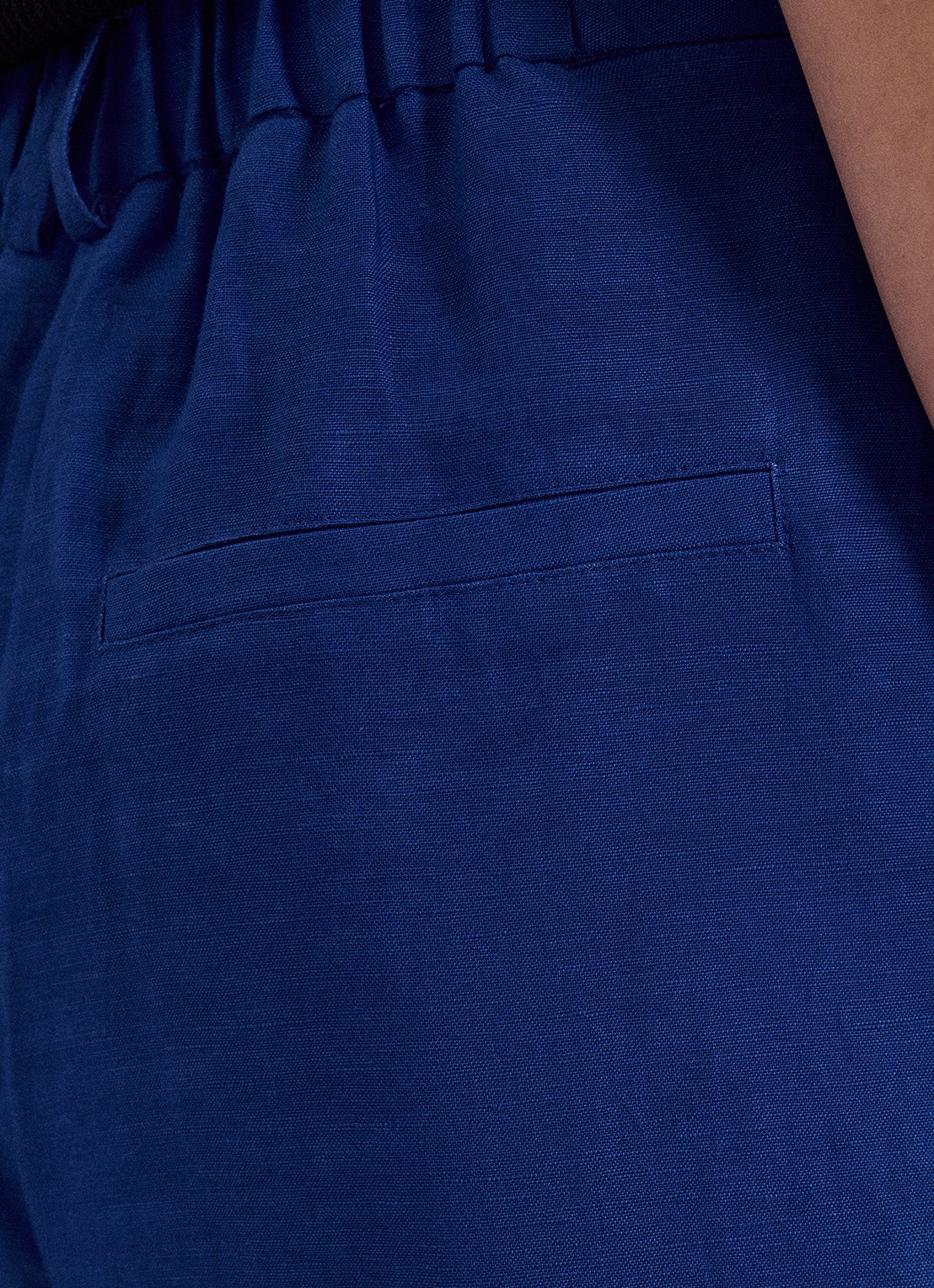 Phase Eight Lottie high waist wide leg pantalon in linnenblend - detail 4 kobaltblauw