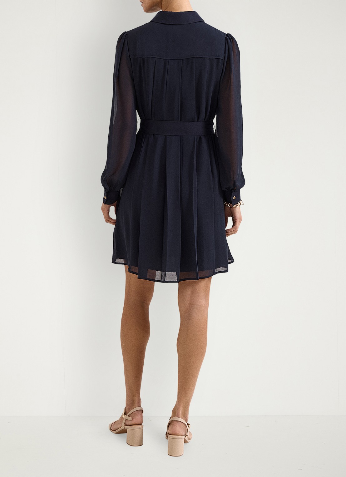 Phase Eight Lottie mini jurk met strikceintuur - achterkant 5 blauw