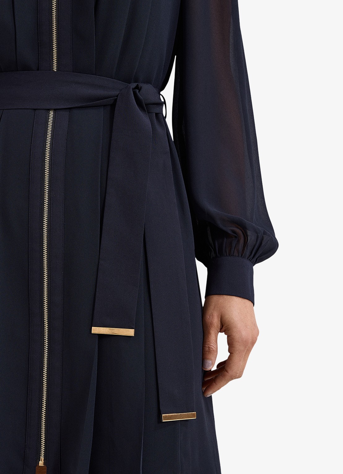 Phase Eight Lottie mini jurk met strikceintuur - detail 3 blauw