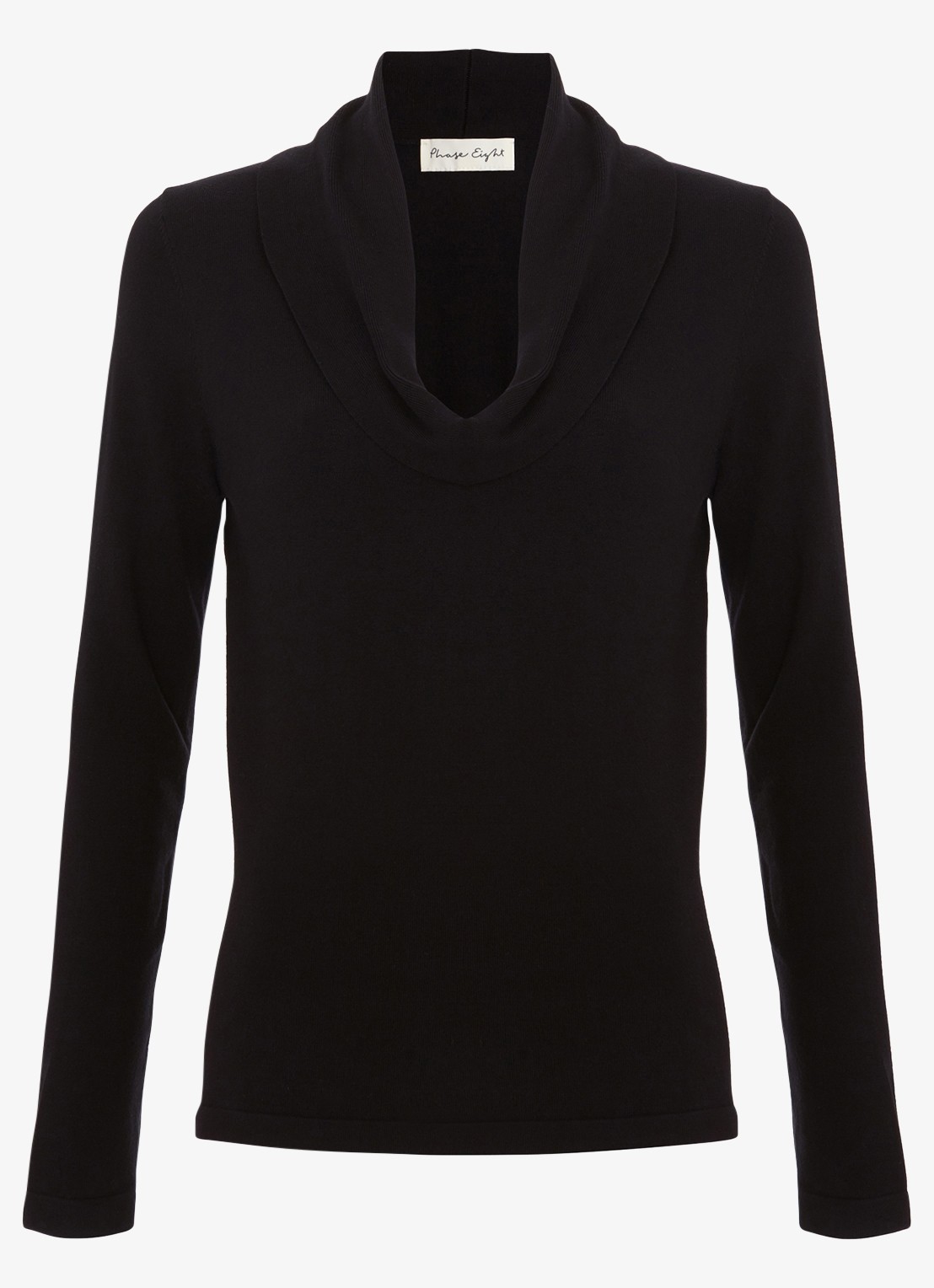 Phase Eight Lottie Watervalhals Top - voorkant 2 zwart