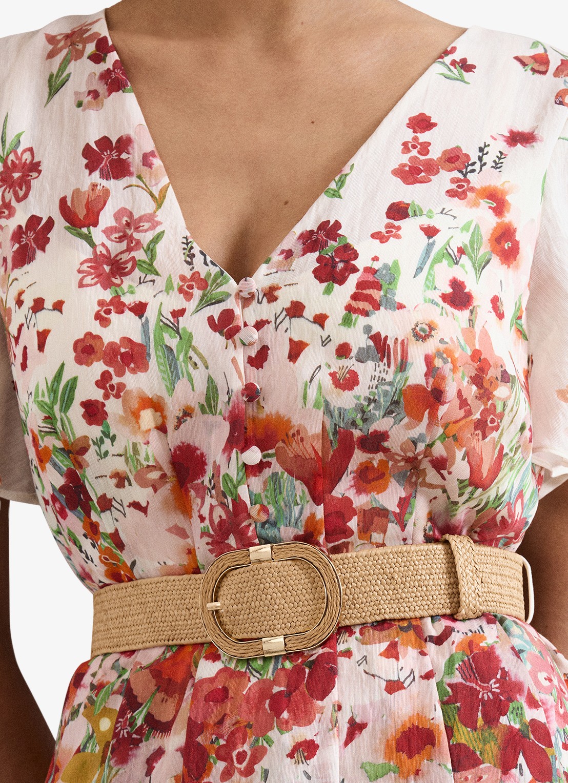 Phase Eight Lovette jurk met bloemenprint - detail 4 cream