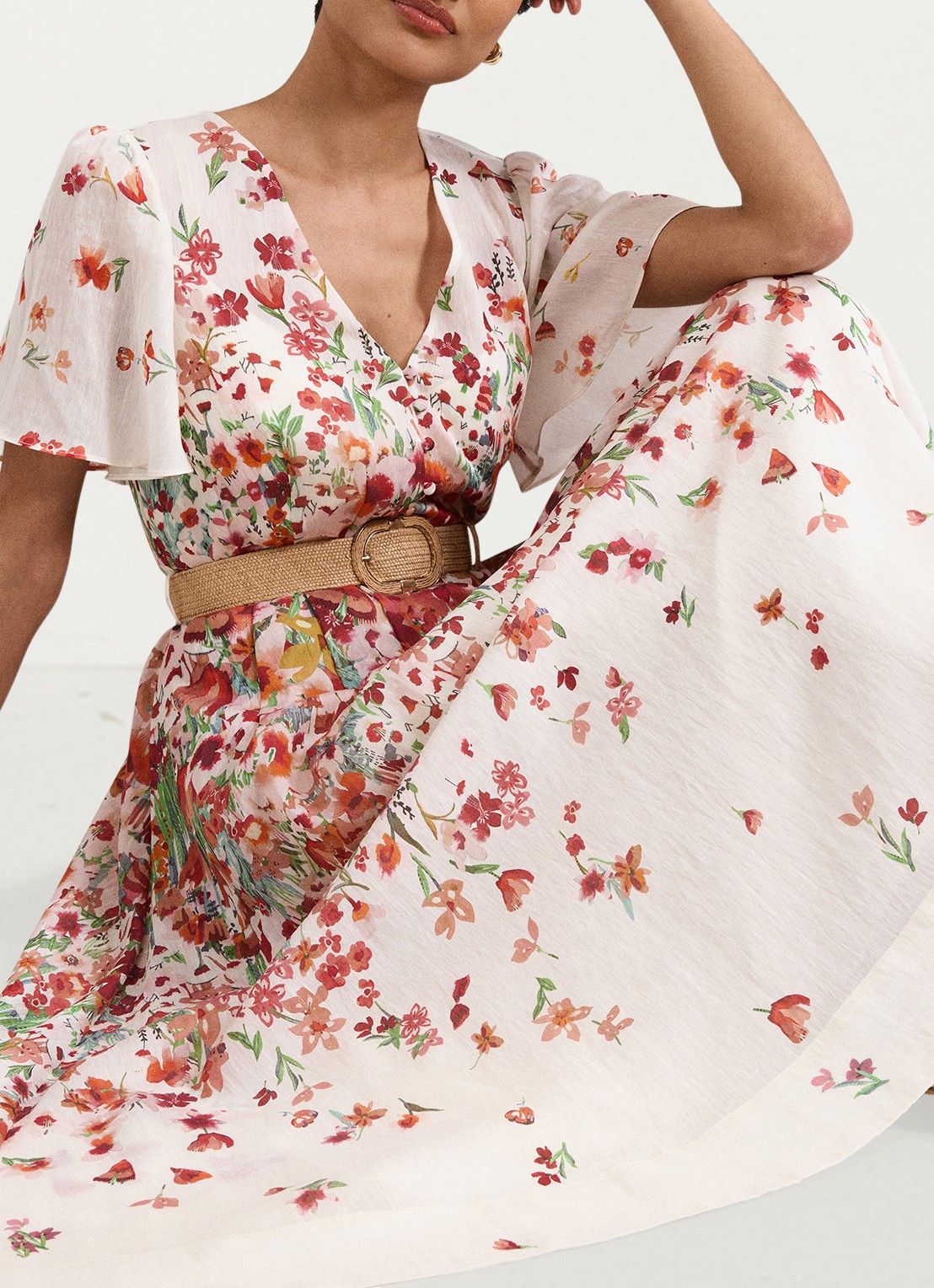 Phase Eight Lovette jurk met bloemenprint - detail 6 cream