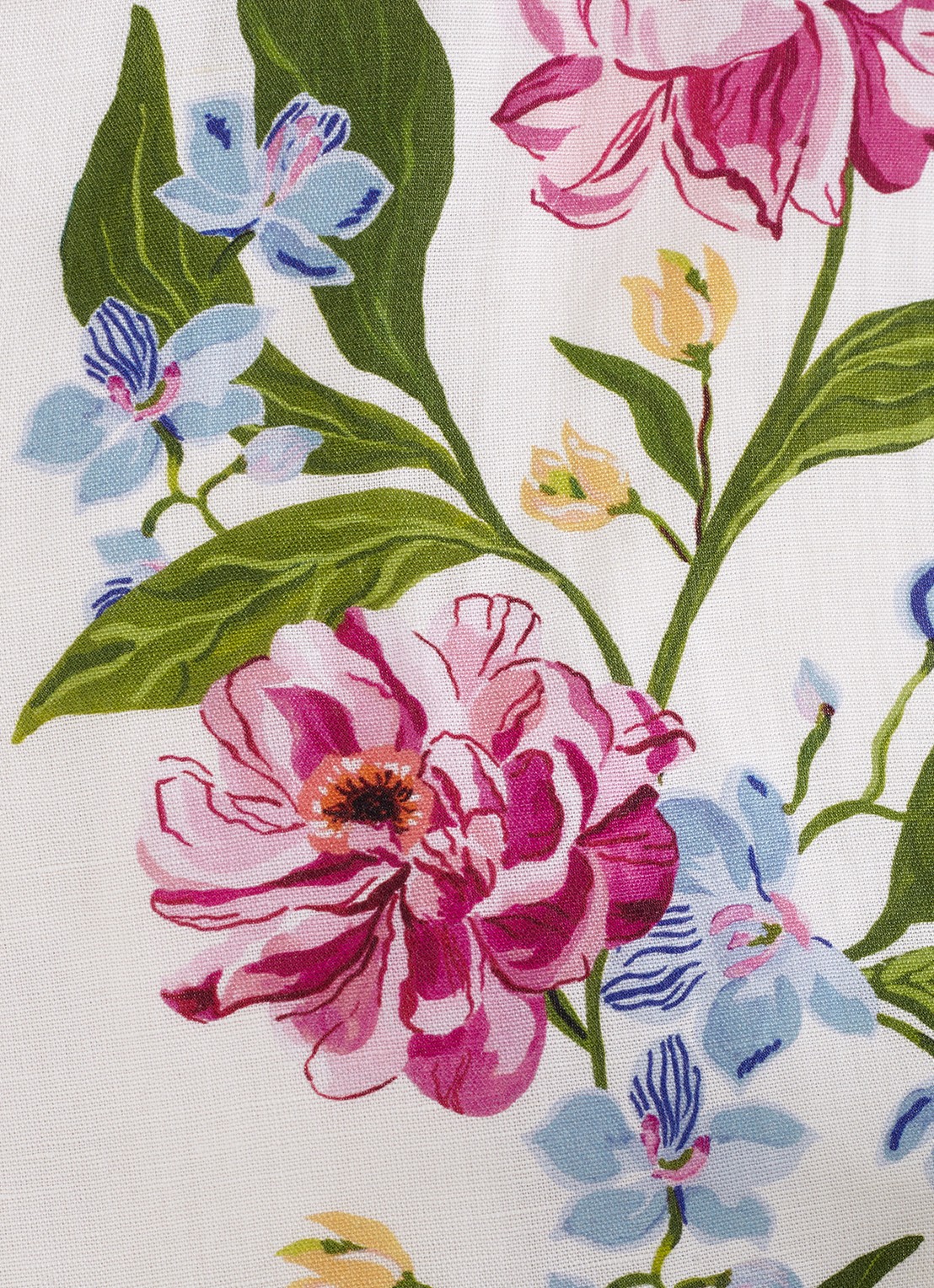 Phase Eight Lucia midi jurk in linnenblend met bloemenprint - detail 6 gebroken wit