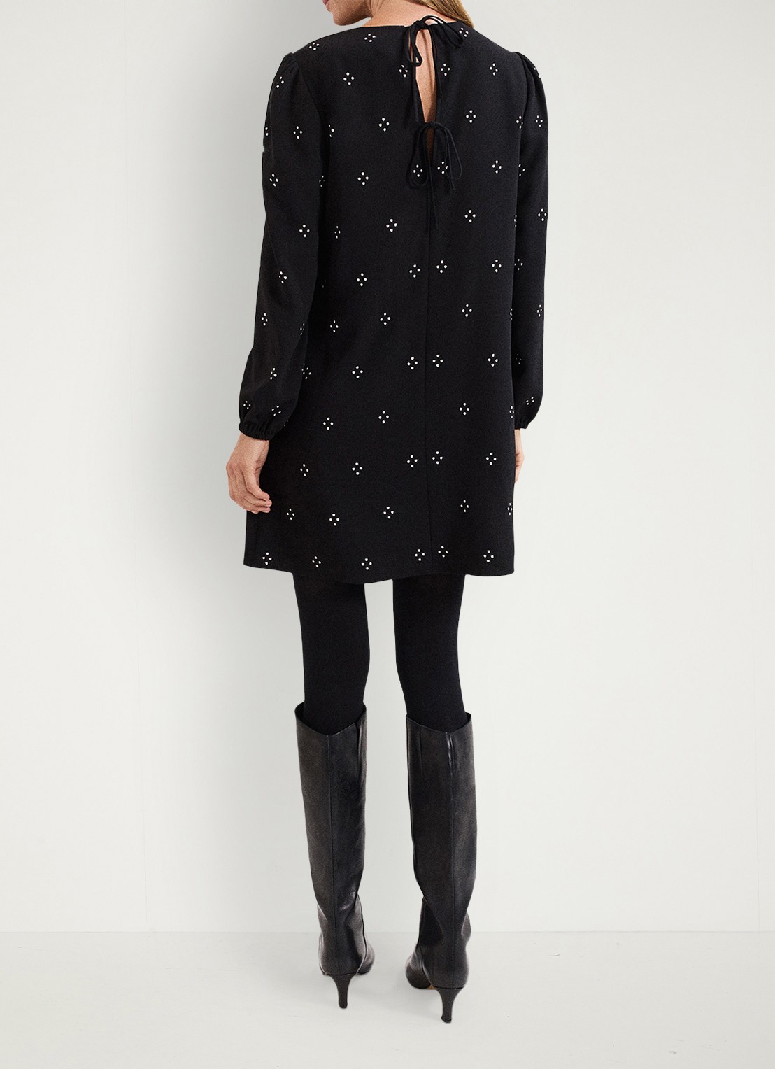 Phase Eight Lucia mini jurk met strass - achterkant 6 zwart