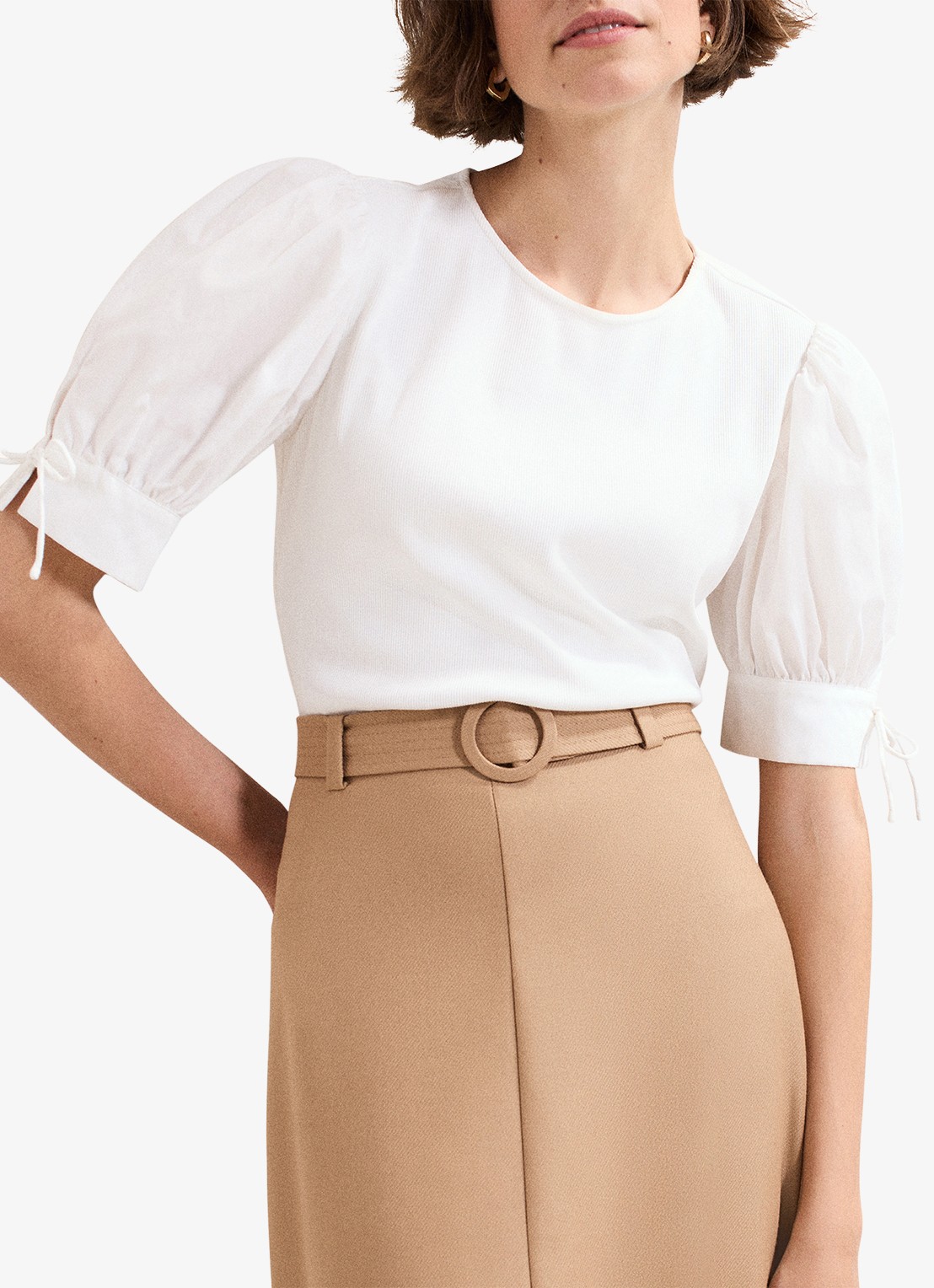 Phase Eight Luella top met pofmouw - detail 4 wit