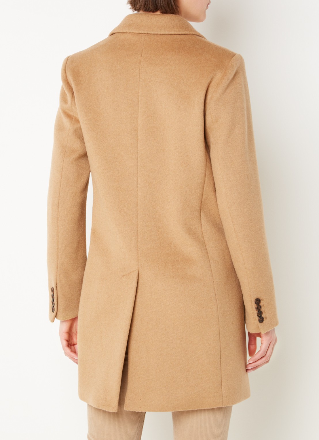 Phase Eight Lydia double-breasted jas van wol - achterkant 3 camel