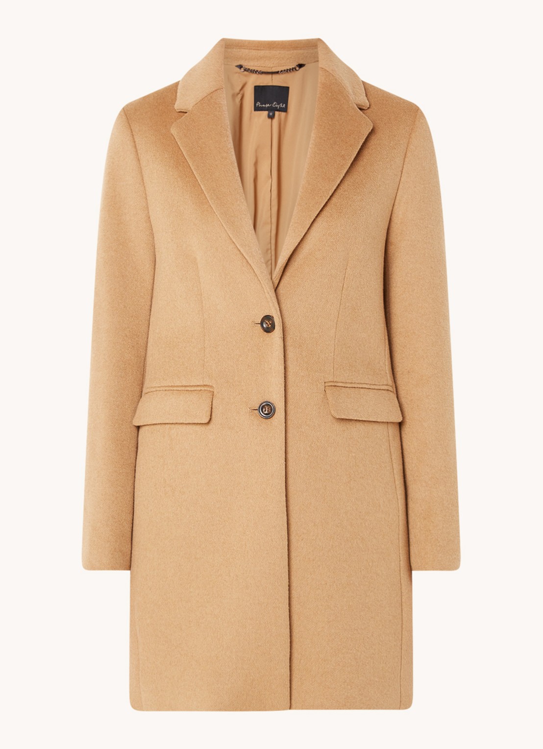 Phase Eight Lydia double-breasted jas van wol - voorkant camel