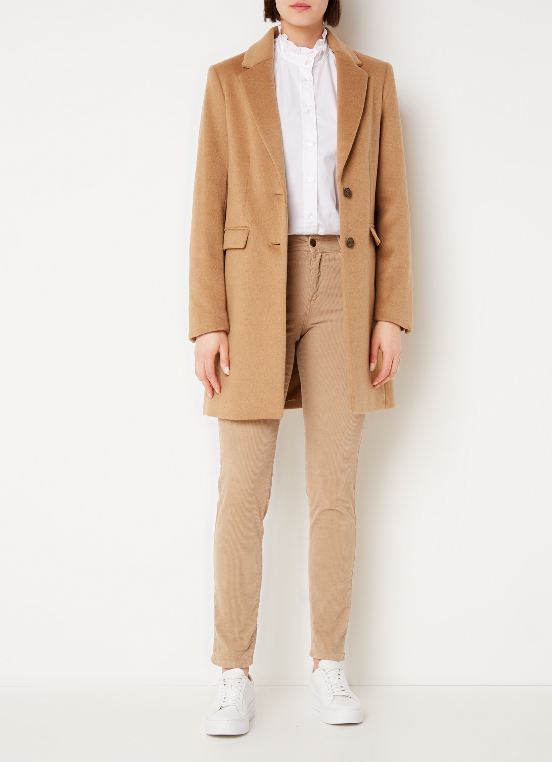 Phase Eight Lydia double-breasted jas van wol - voorkant 2 camel
