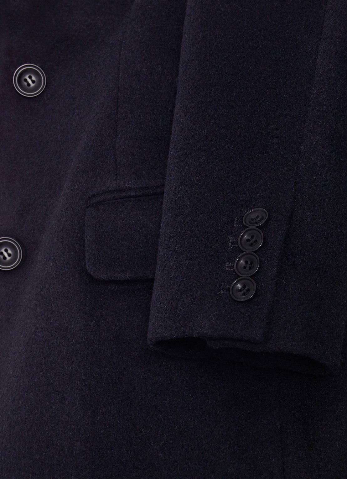 Phase Eight Lydia mantel in wolblend met klepzakken - detail 5 donkerblauw