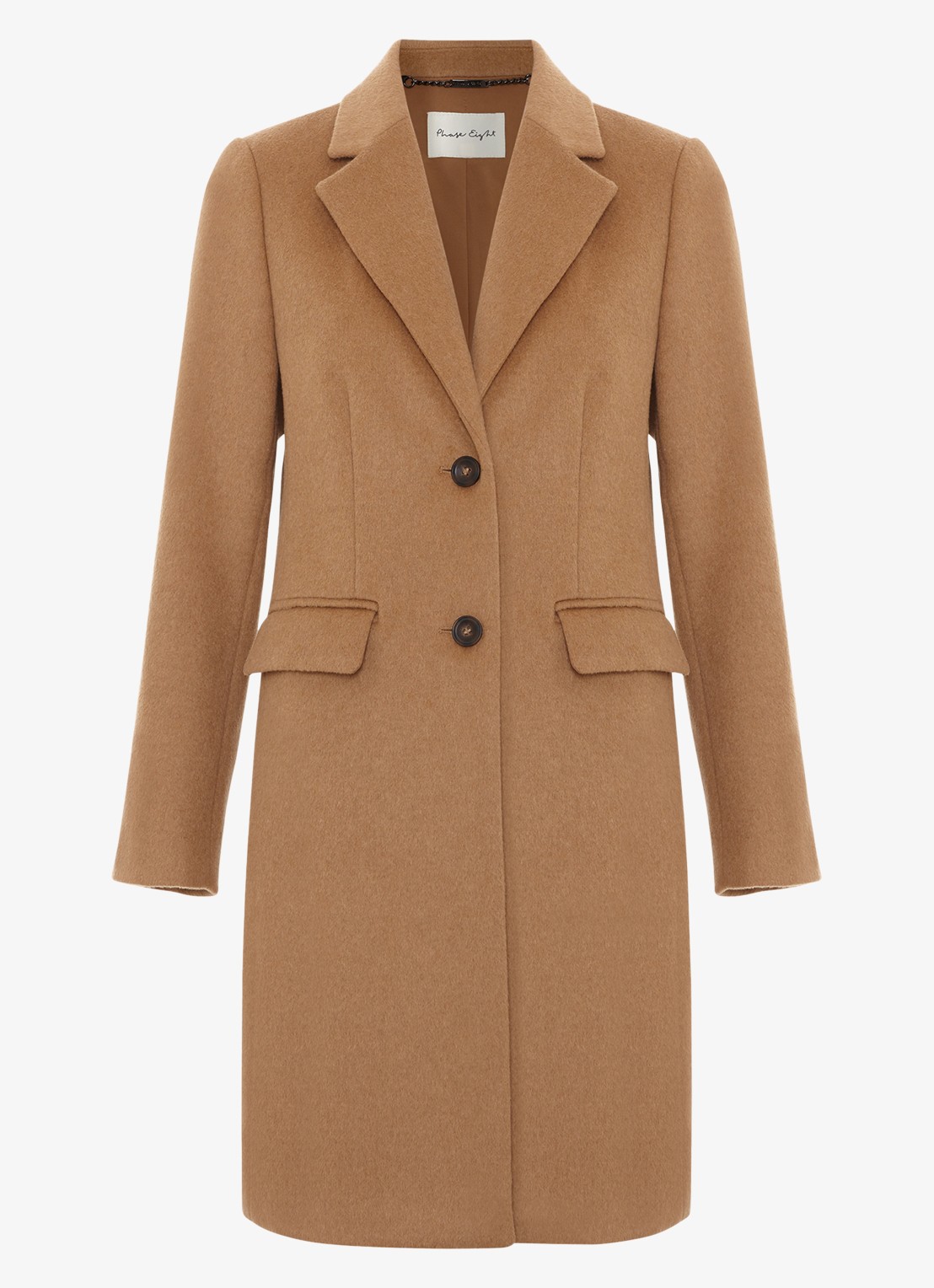 Phase Eight Lydia mantel in wolblend - voorkant 10 camel