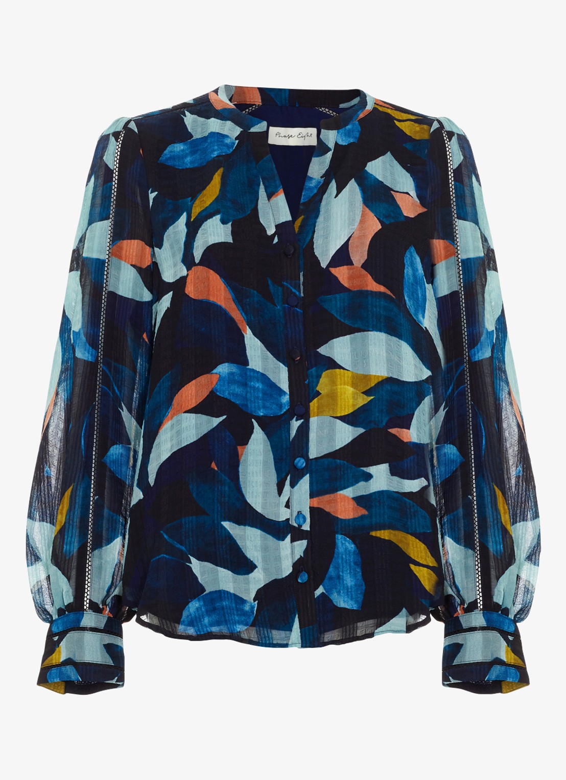 Phase Eight Lyla blouse met grafische print en ballonmouw - voorkant 7 multicolor