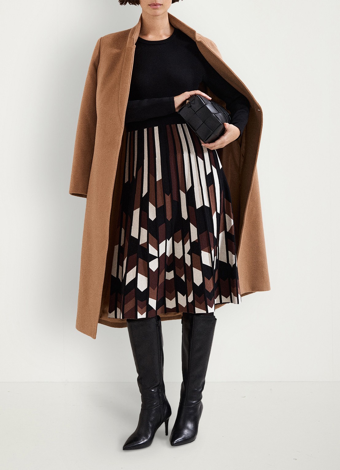 Phase Eight Maci midi jurk met grafische print - detail 5 bruin
