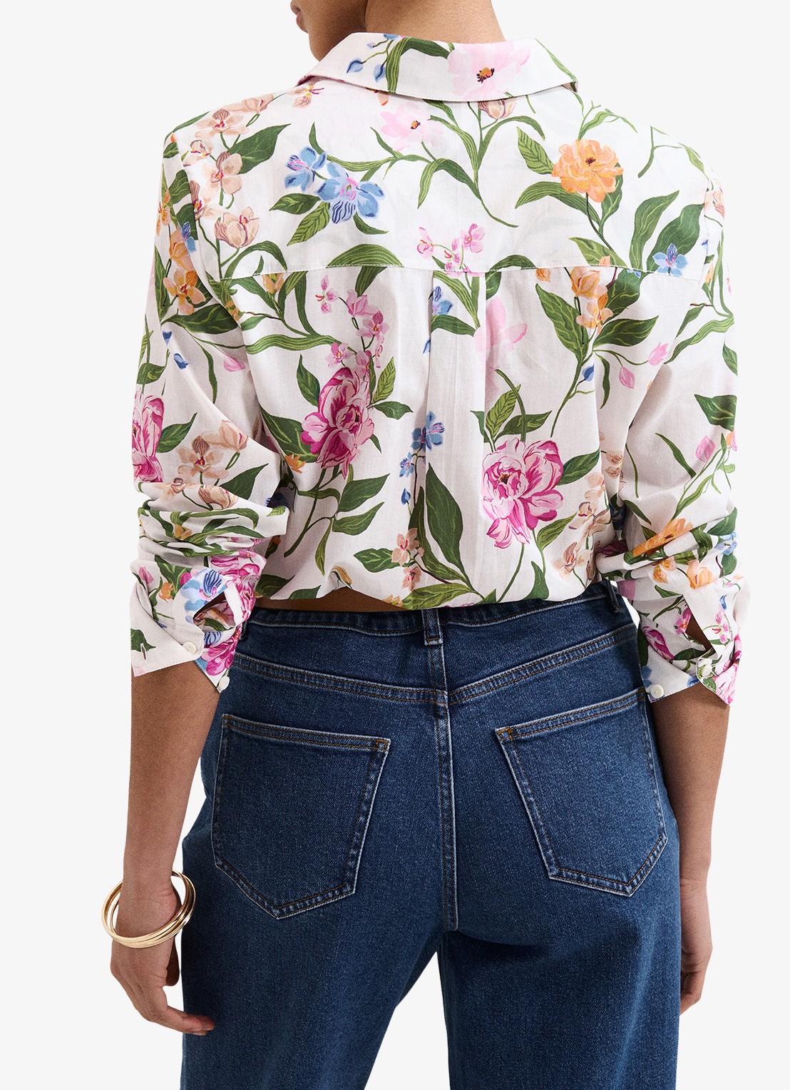 Phase Eight Maddelena blouse met bloemenprint - achterkant ivoor
