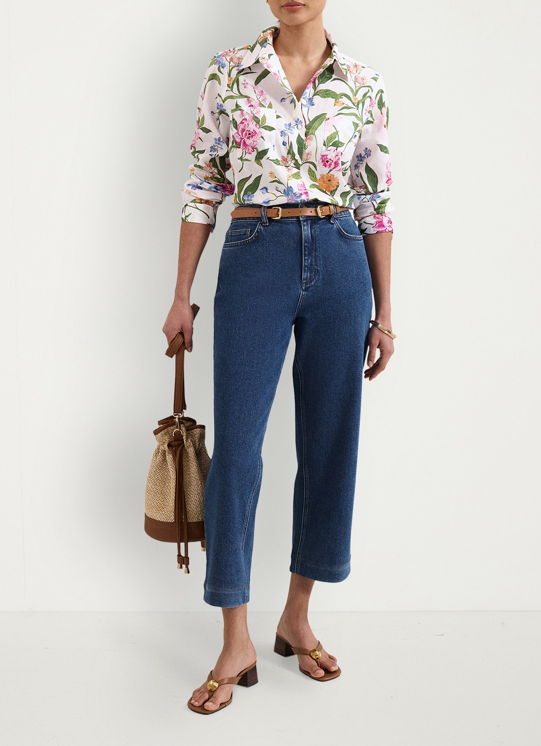 Phase Eight Maddelena blouse met bloemenprint - voorkant 3 ivoor