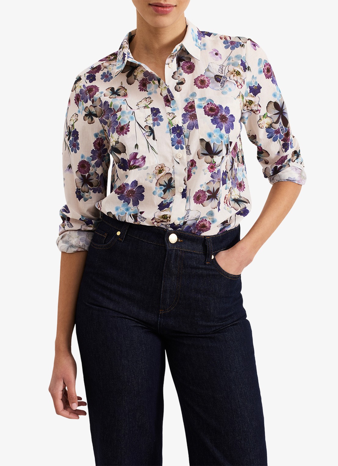 Phase Eight Maddelena blouse met print - detail 4 lichtroze