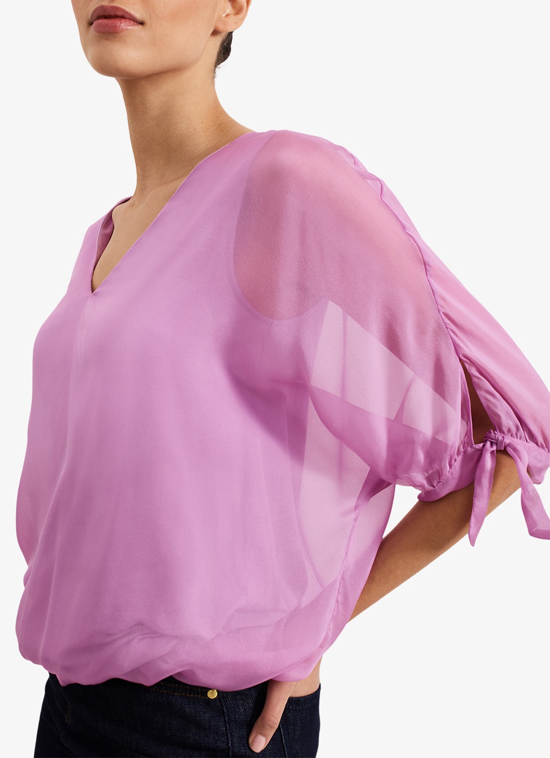 Phase Eight Madison tuniek van zijde - detail 5 roze