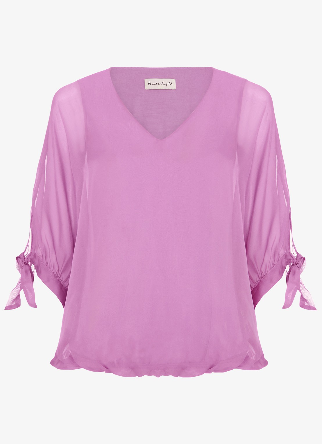 Phase Eight Madison tuniek van zijde - voorkant 2 roze