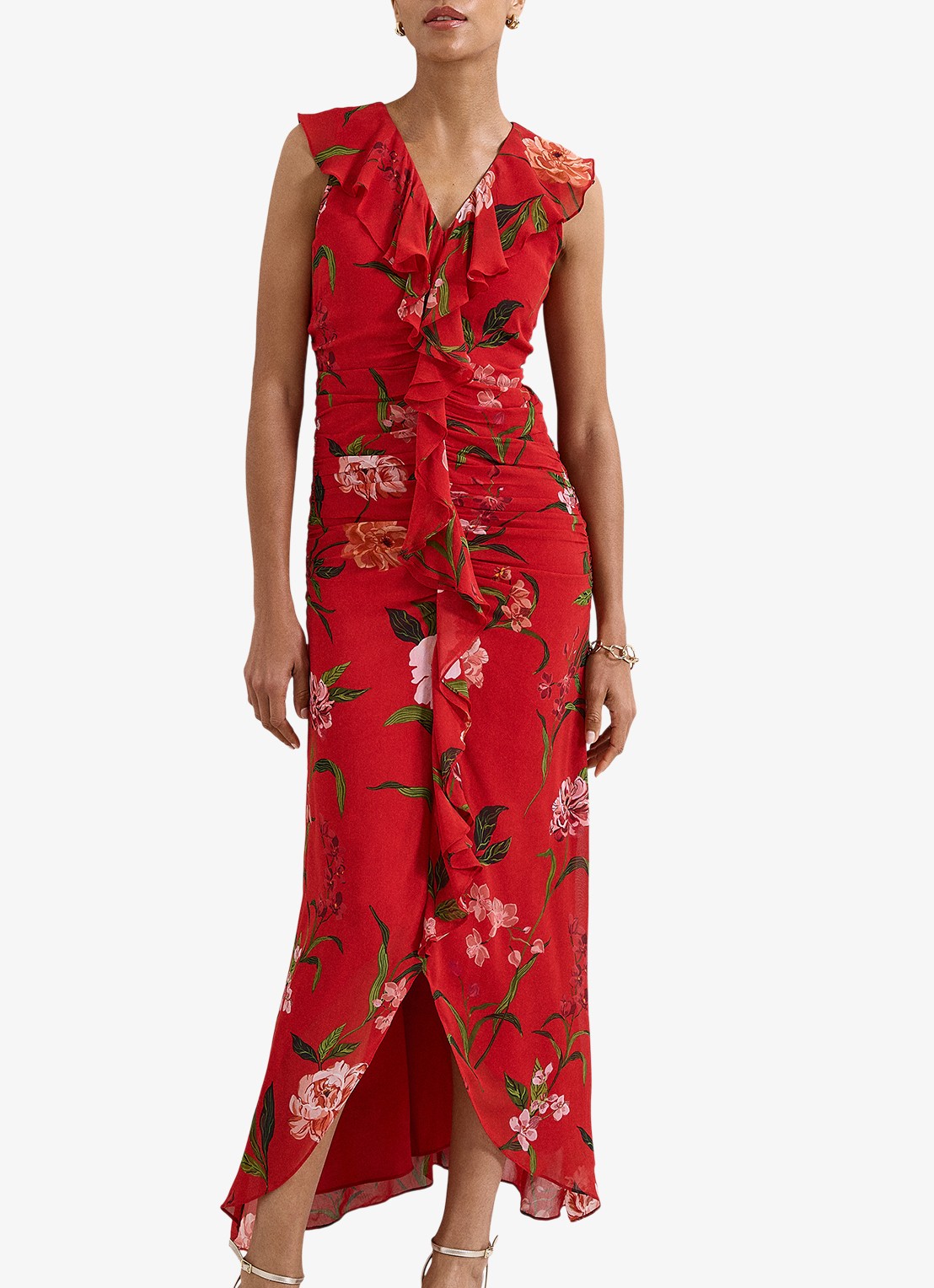 Phase Eight Mae maxi jurk met bloemenprint - detail 3 rood