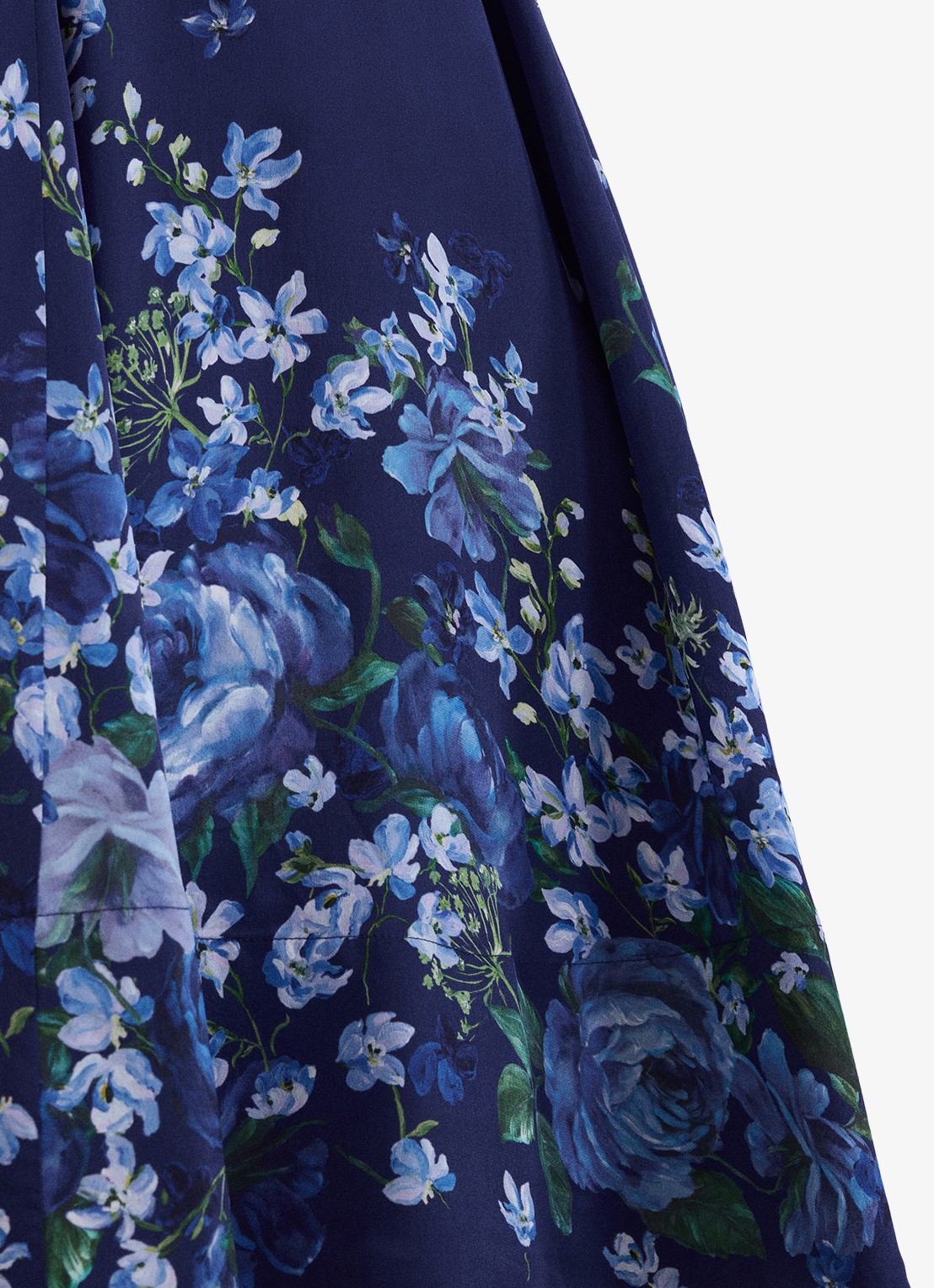 Phase Eight Maeve midi rok met bloemenprint - detail 5 donkerblauw