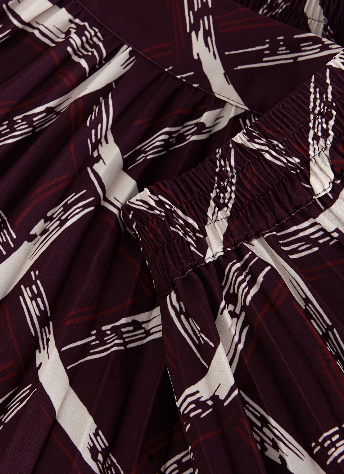 Phase Eight  Mairi mini plooirok met grafische print - detail 6 donkerrood
