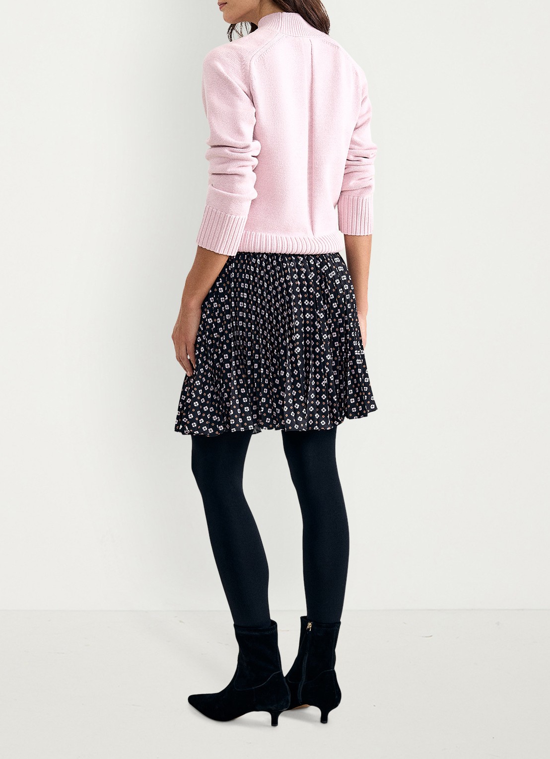 Phase Eight Mairi mini rok met grafische print - achterkant 6 zwart