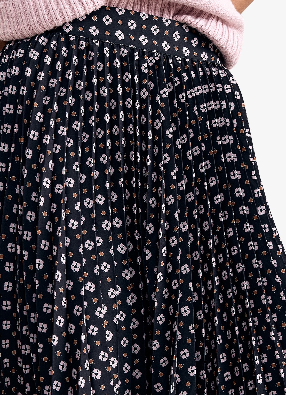 Phase Eight Mairi mini rok met grafische print - detail 2 zwart