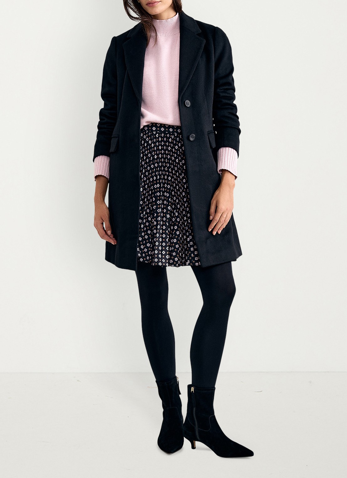 Phase Eight Mairi mini rok met grafische print - detail 5 zwart