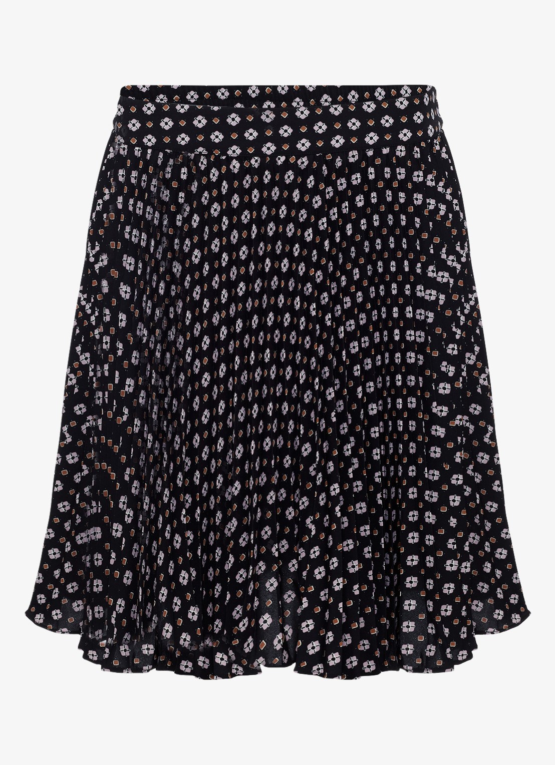Phase Eight Mairi mini rok met grafische print - voorkant 7 zwart
