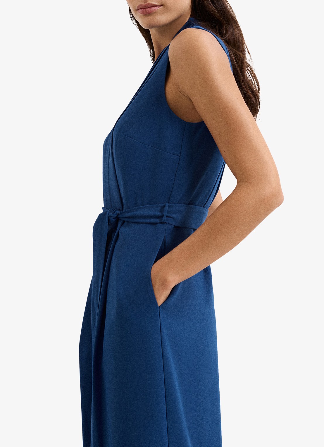 Phase Eight Maisley wide fit jumpsuit met strikceintuur - detail 6 donkerblauw