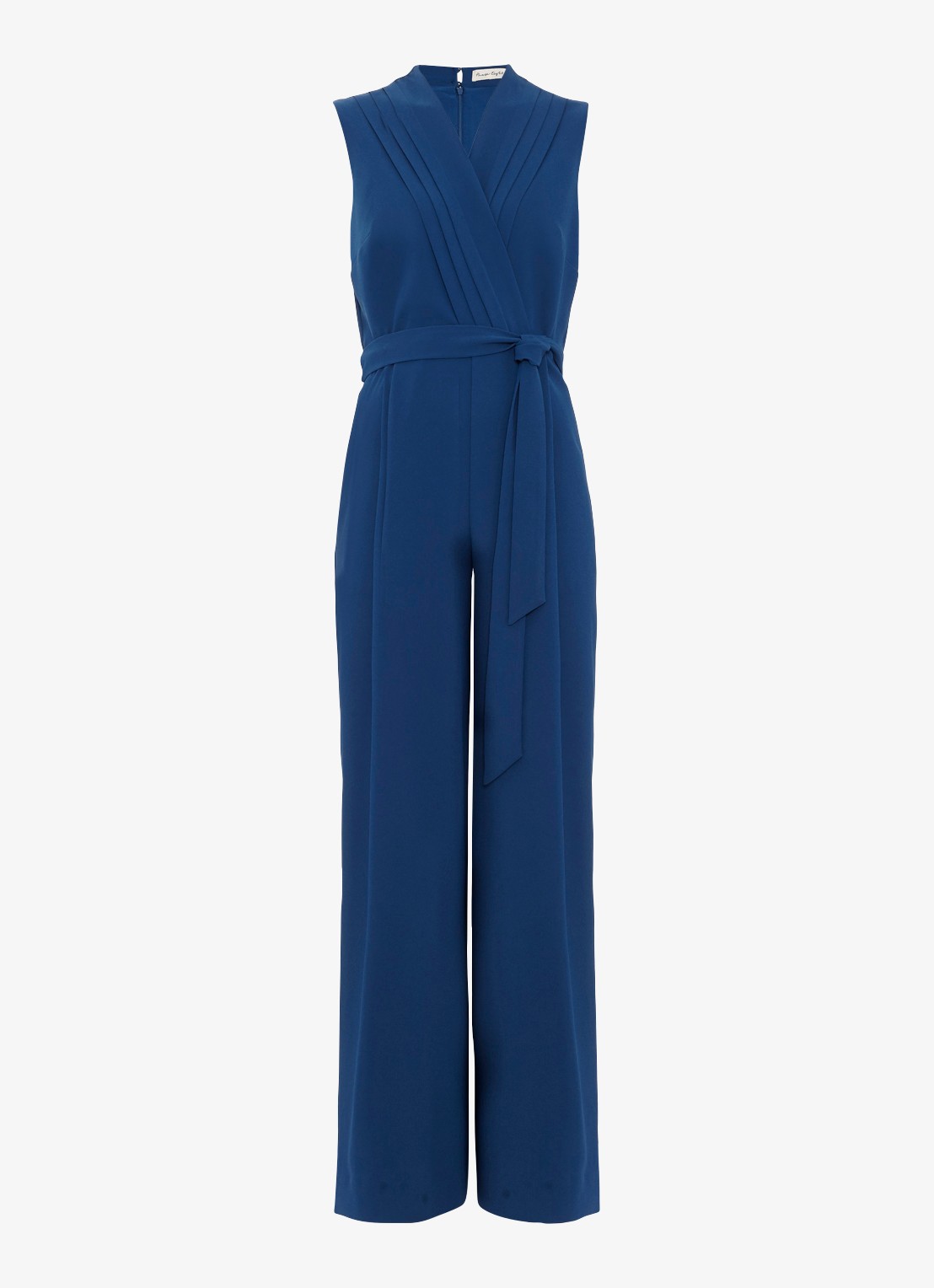 Phase Eight Maisley wide fit jumpsuit met strikceintuur - voorkant donkerblauw