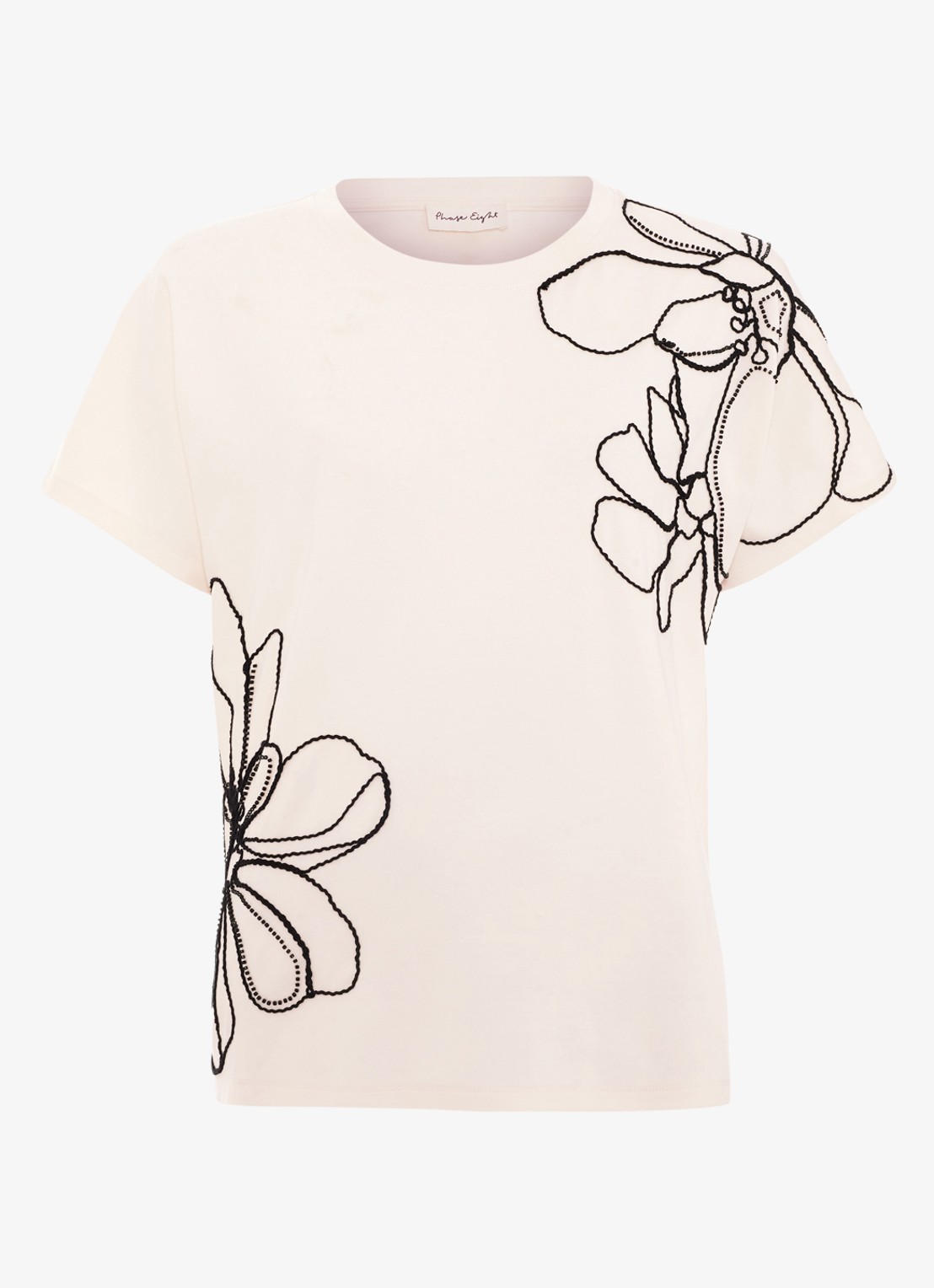 Phase Eight Malani T-Shirt met kralendecoratie - voorkant 2 wit