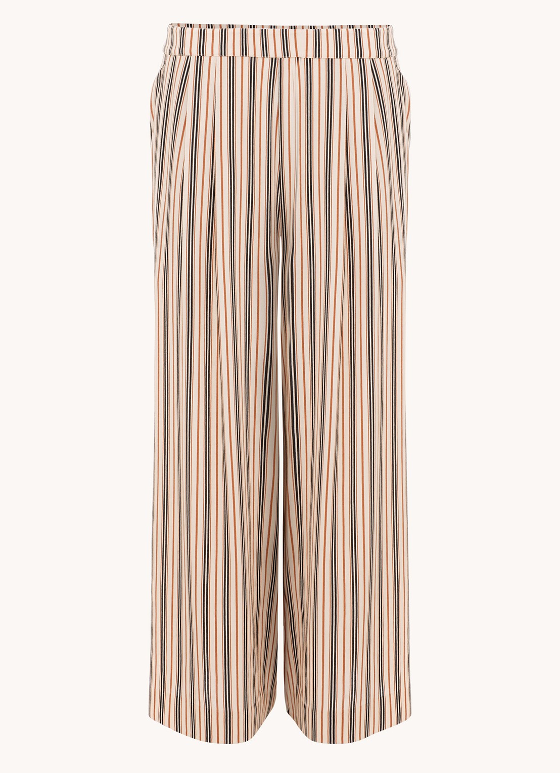 Phase Eight Malaya high waist wide fit culotte met streepprint - voorkant 5 ivoor