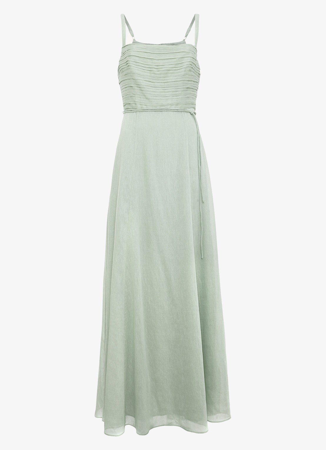 Phase Eight Marcie Green maxi jurk met plooien - voorkant lindegroen