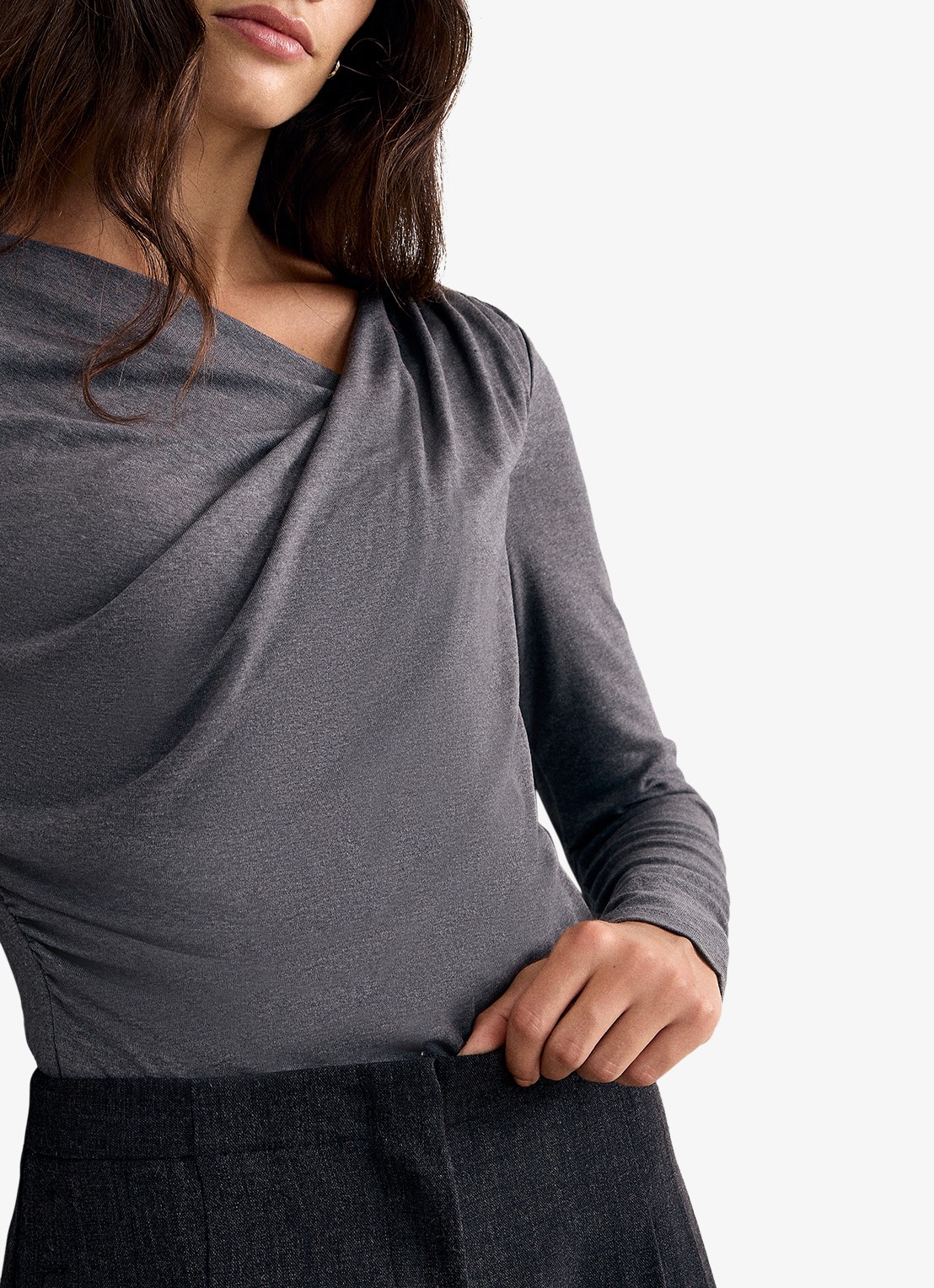 Phase Eight Marcy top in wolblend - detail grijsmele
