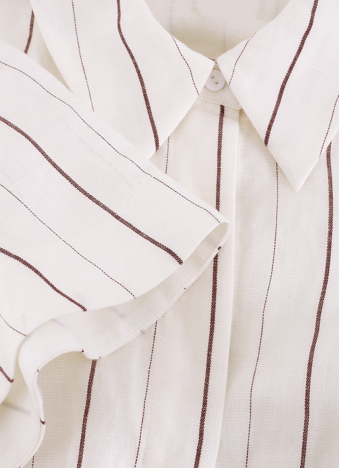 Phase Eight Marielle midi jurk in linnenblend met streepprint - detail 8 wit