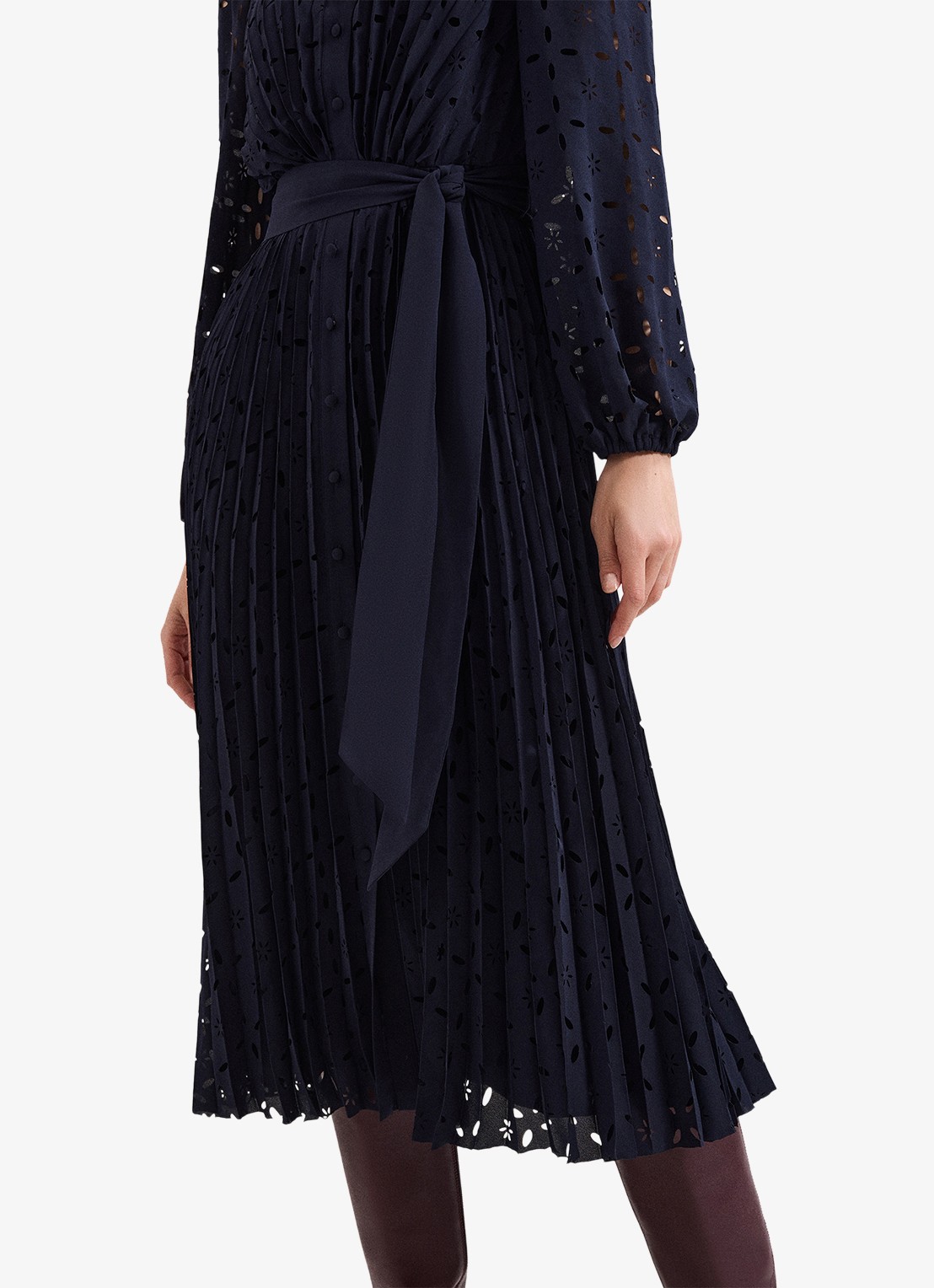 Phase Eight Marina midi jurk met grafische print - detail 5 blauw