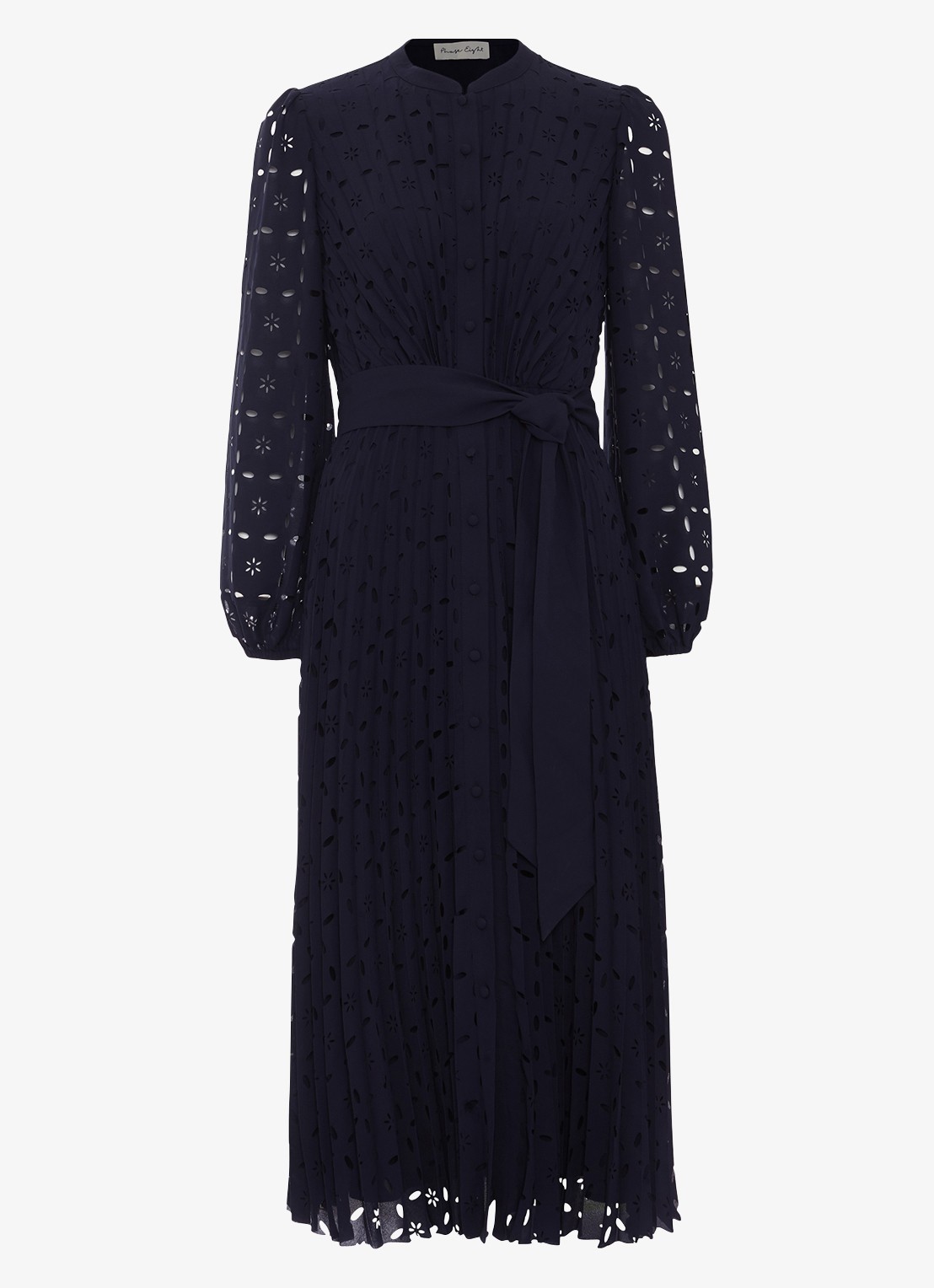 Phase Eight Marina midi jurk met grafische print - voorkant 7 blauw
