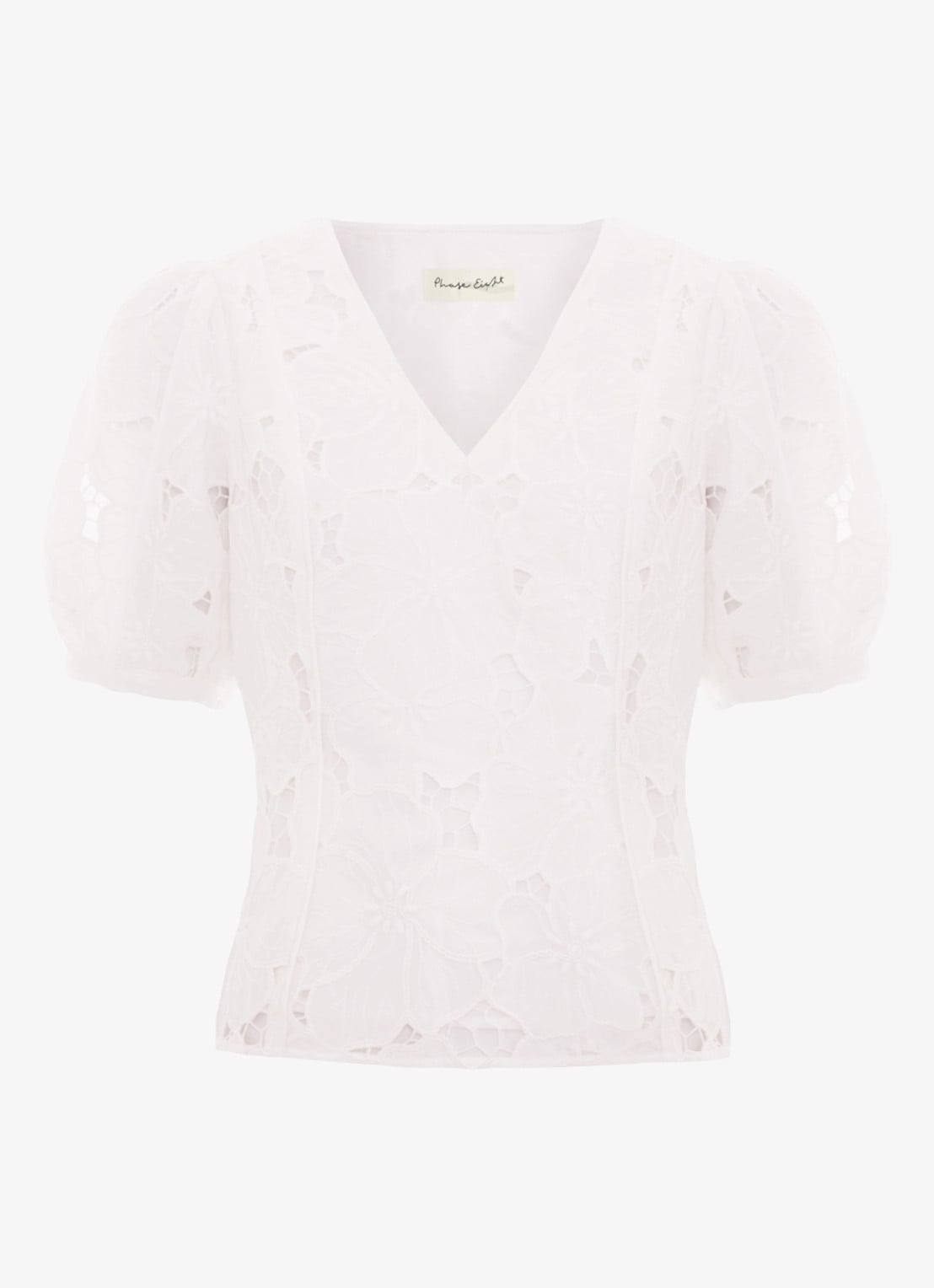 Phase Eight Marina top met broderie - voorkant 6 ivoor