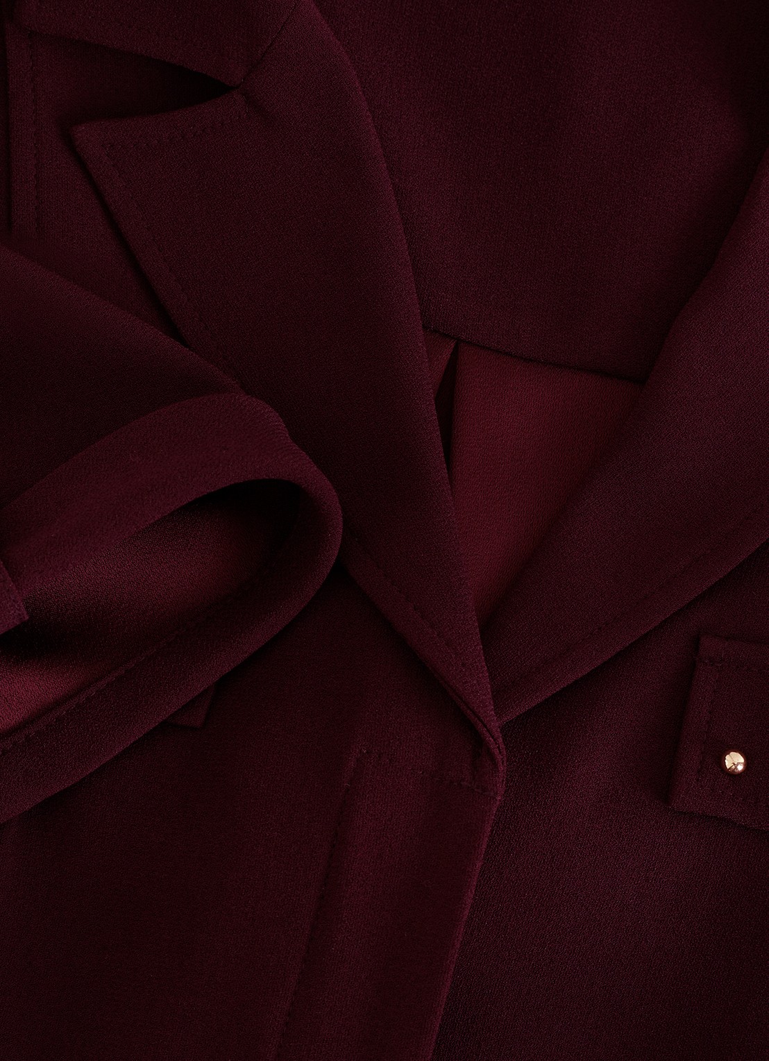 Phase Eight Marlina mini blouse jurk met ceintuur - detail 5 bordeauxrood