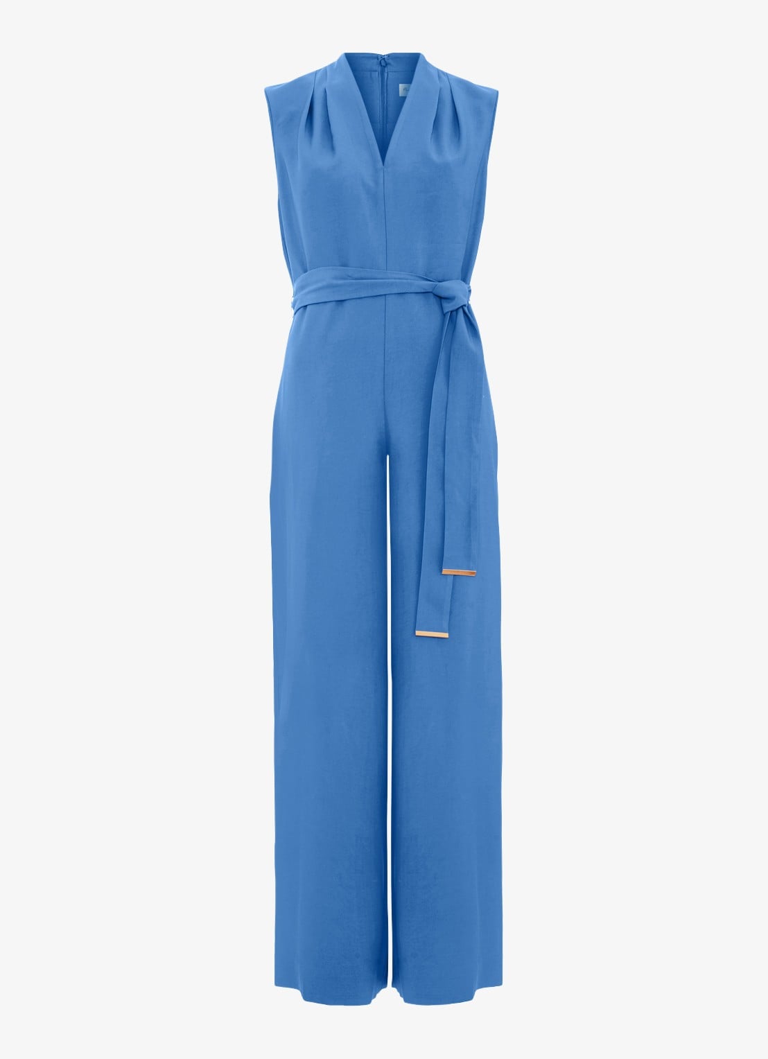 Phase Eight Marta  loose fit jumpsuit met strikceintuur - voorkant 7 lichtblauw