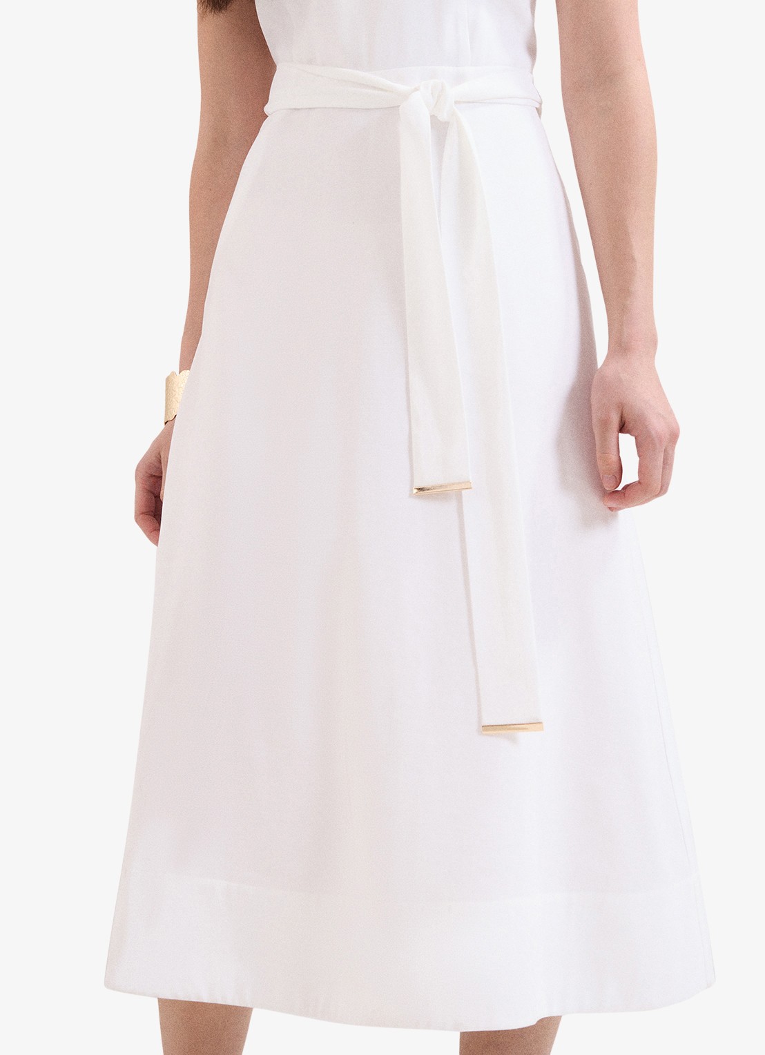 Phase Eight Marta midi jurk met strikceintuur - detail 5 wit