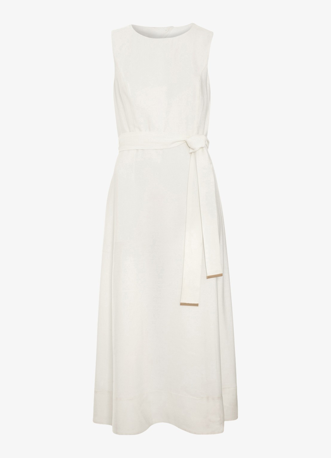 Phase Eight Marta midi jurk met strikceintuur - voorkant 2 wit
