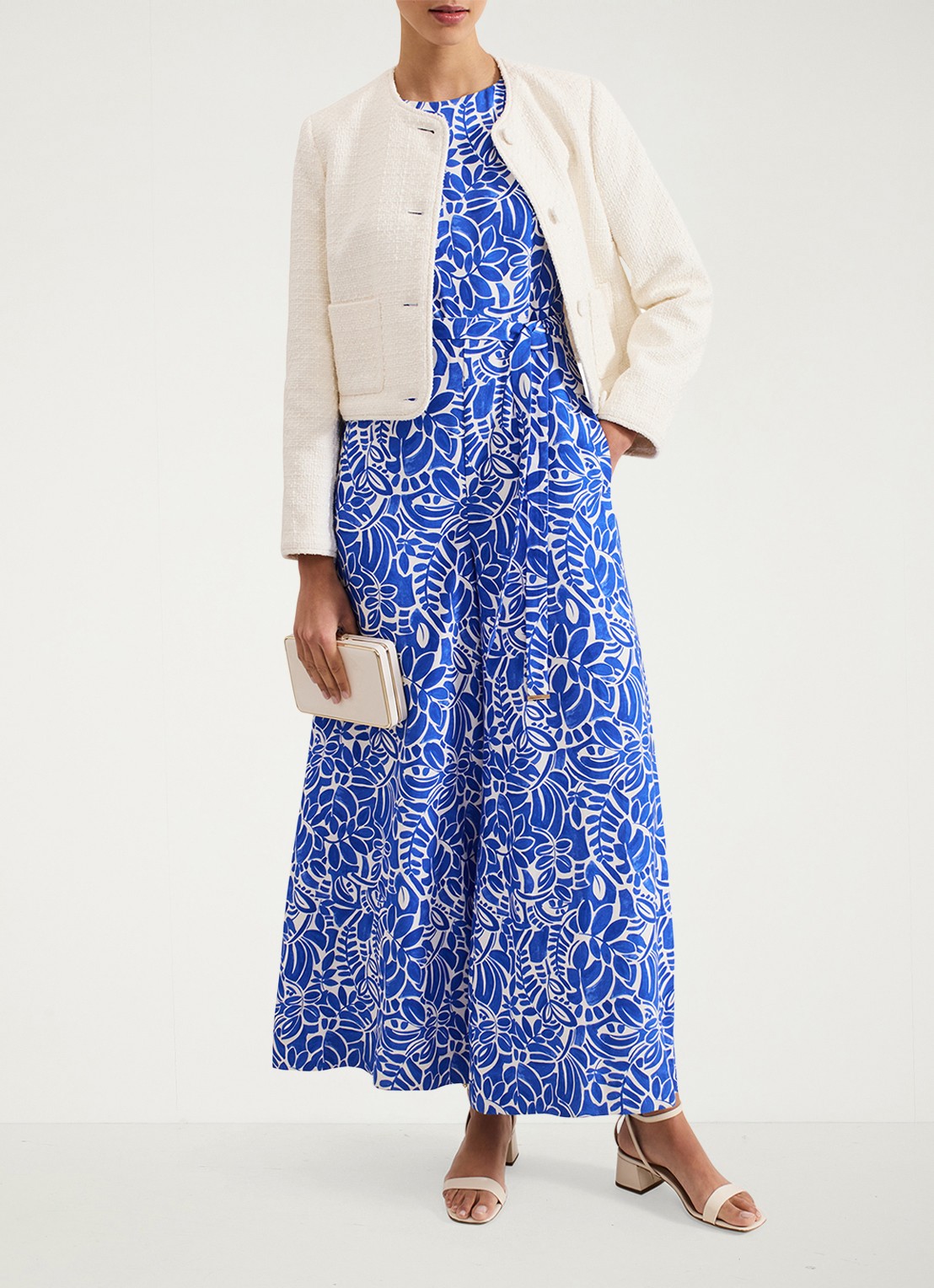 Phase Eight Marta wide fit jumpsuit met strikceintuur - detail 7 blauw