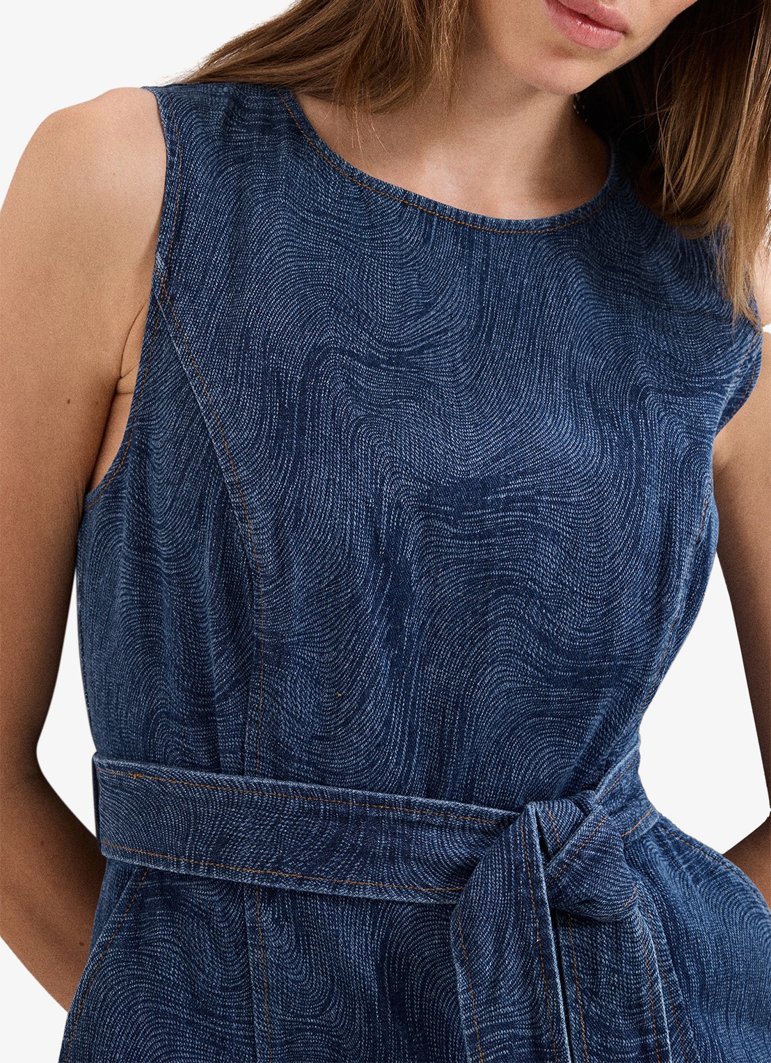Phase Eight Marta wide fit jumpsuit met strikceintuur - detail 5 indigo