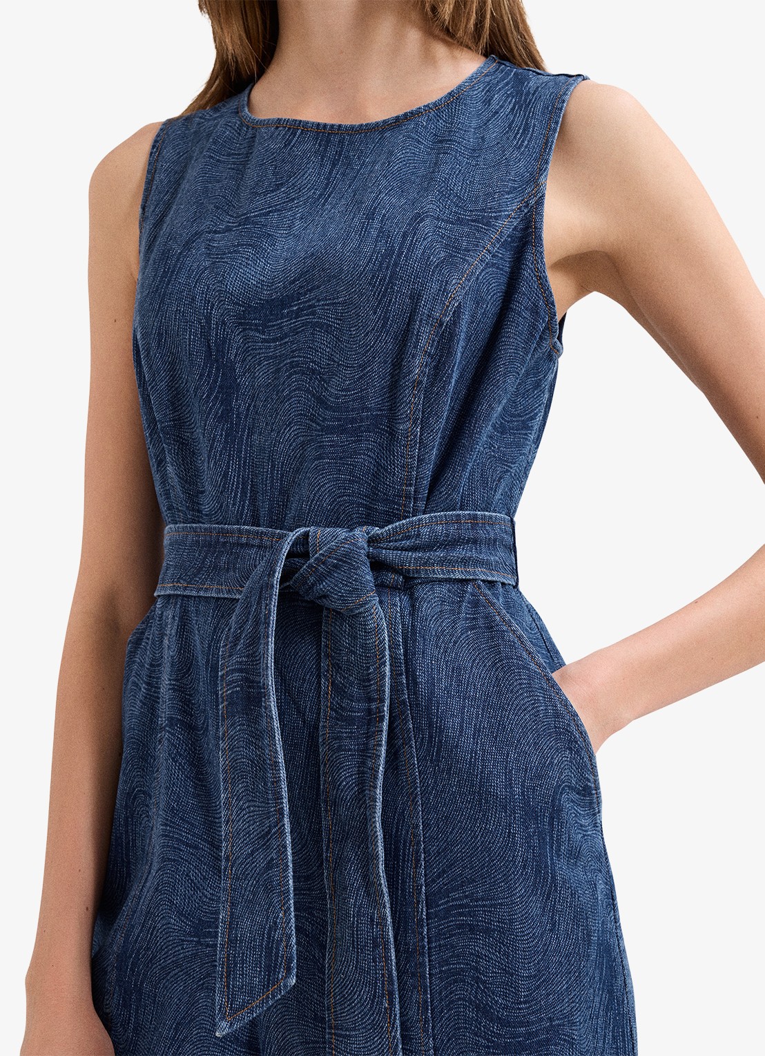 Phase Eight Marta wide fit jumpsuit met strikceintuur - detail 6 indigo