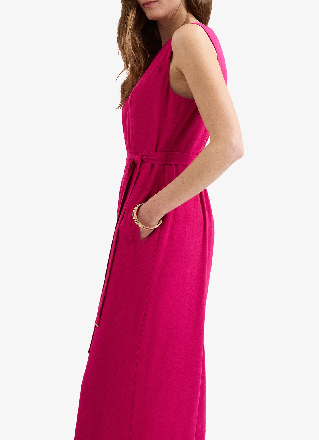 Phase Eight Marta wide fit jumpsuit met strikceintuur - detail 6 fuchsia