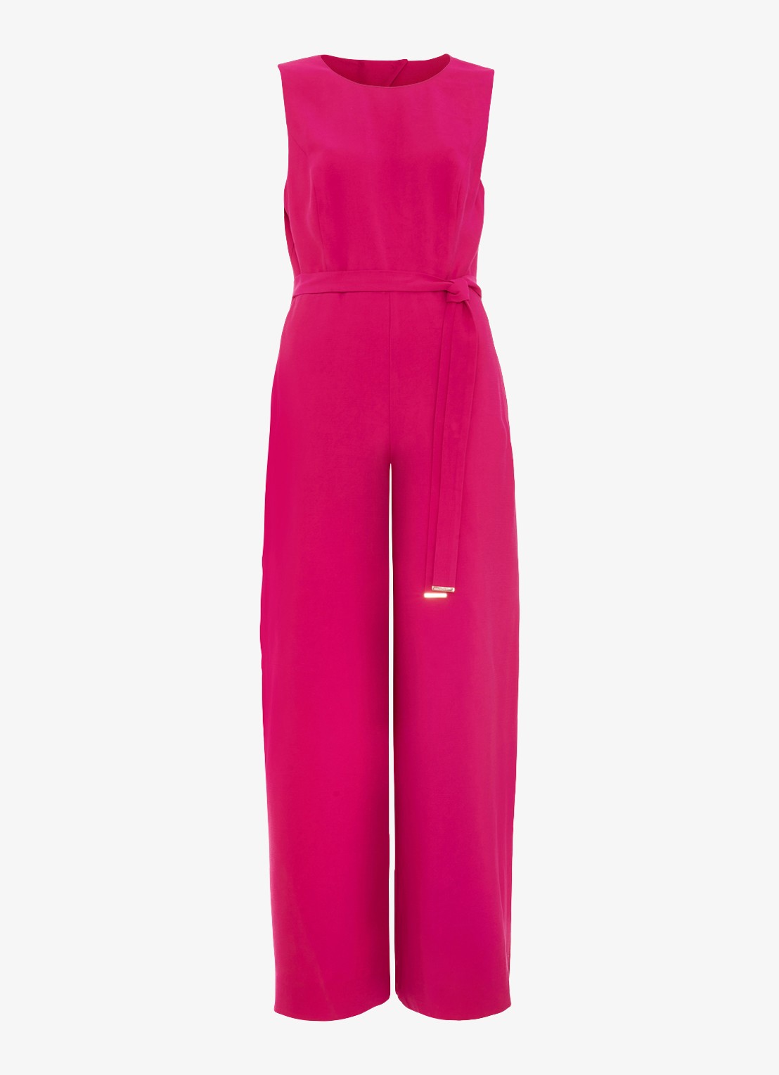 Phase Eight Marta wide fit jumpsuit met strikceintuur - voorkant 2 fuchsia