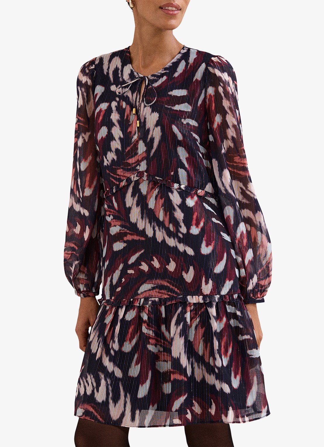 Phase Eight Martyna mini jurk met grafische print - detail 4 rood