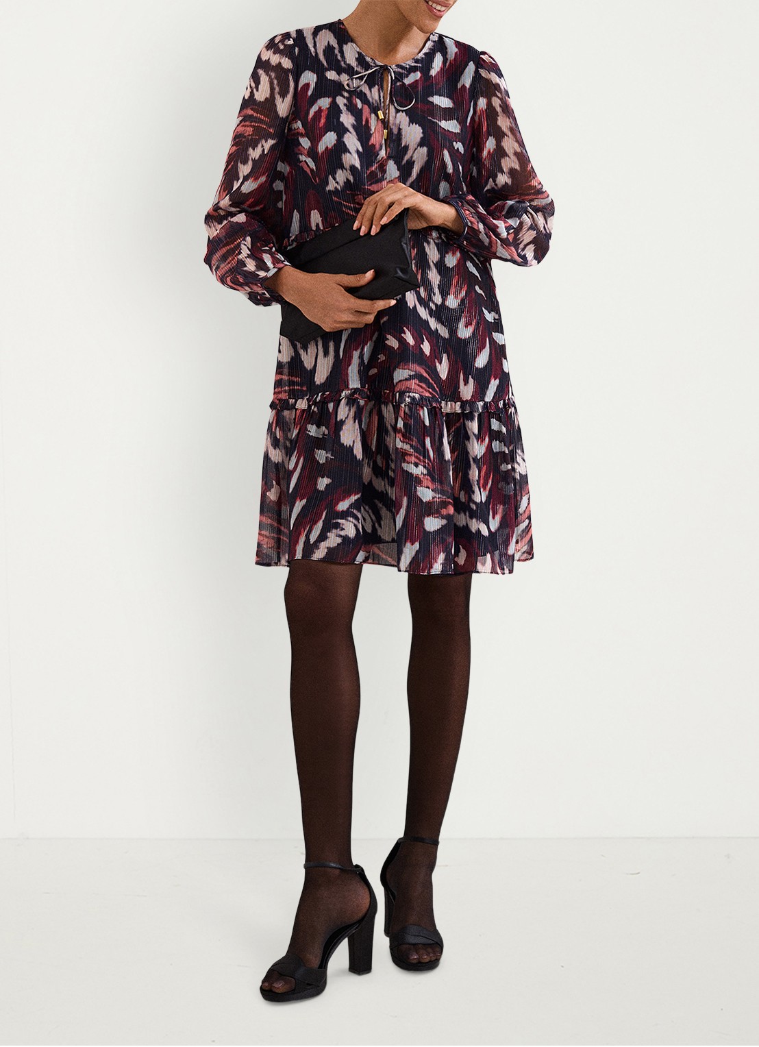 Phase Eight Martyna mini jurk met grafische print - voorkant 3 rood